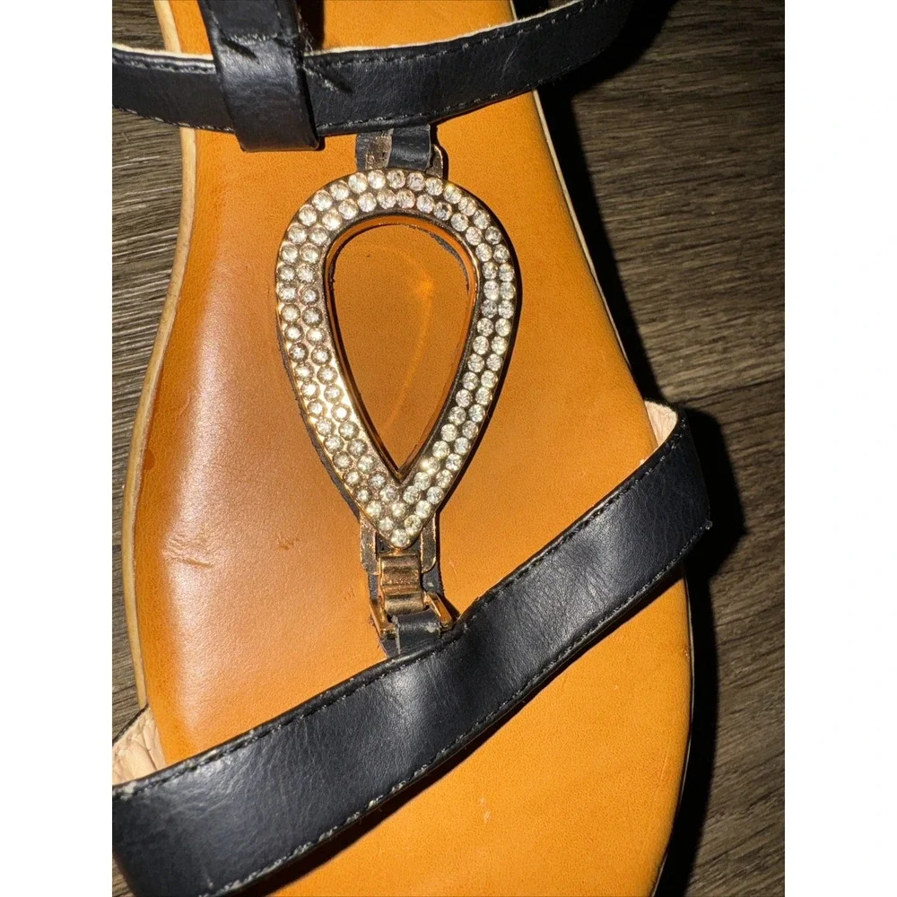 Spring Step Wedge Sandal Patrizia Faux Rhinestones Cork Womens US 8.5 EU 39